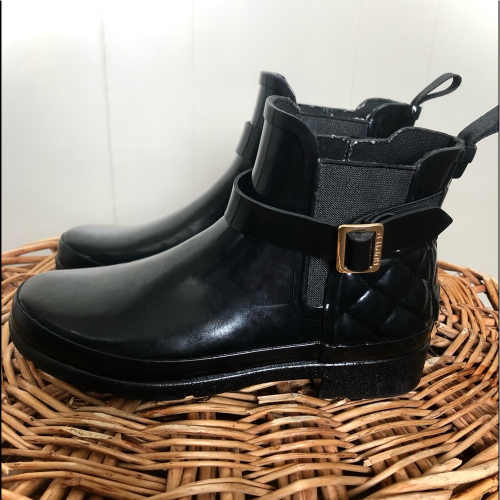 Hunter Quilted Gloss Chelsea waterproof boot